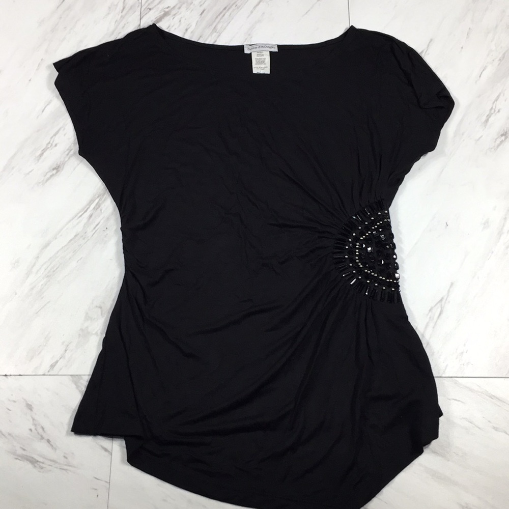 ⭐️ L BLEEKER & MCDOUGAL BLACK EMBROIDERED TOP